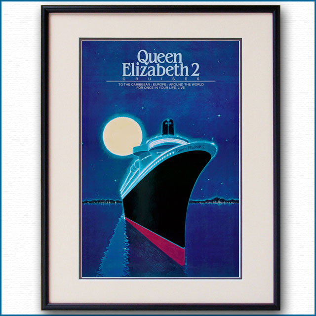 1980年 クイーンエリザベス2のポスター 2763LL