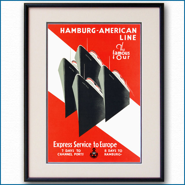 1928年 HAPAG アルベルト・バリーン級客船のポスター 2355LL