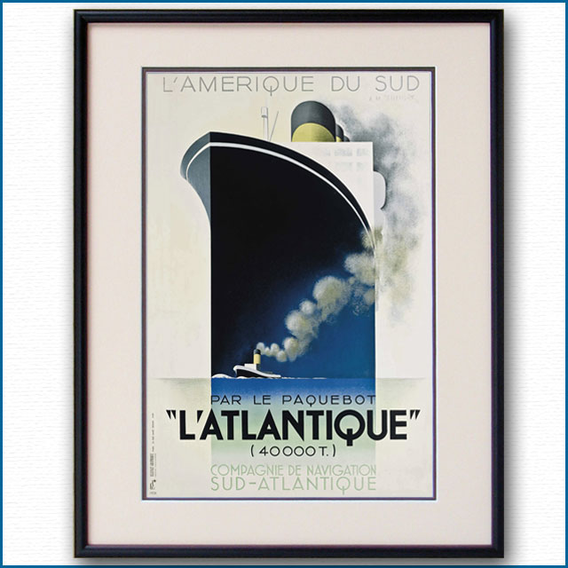 1932年 カッサンドル 客船アトランティックのポスター 2410LL