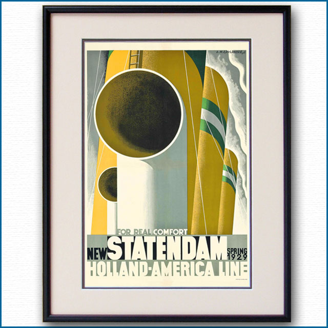 1929年 カッサンドル 客船スタテンダムのポスター 2450LL