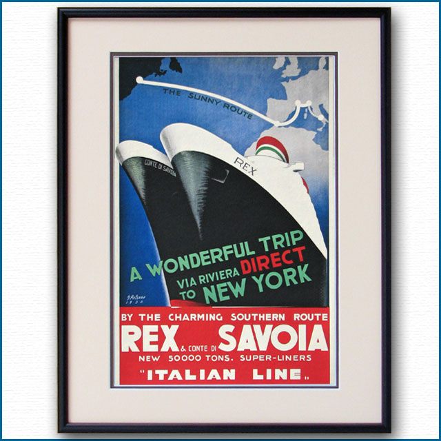 1932年 客船レックス コンテ・ディ・サヴォアのポスター 2463LL
