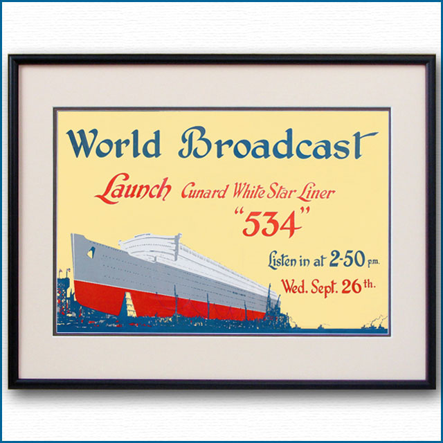 1934年 客船クイーンメリー進水式の広告 2765LL
