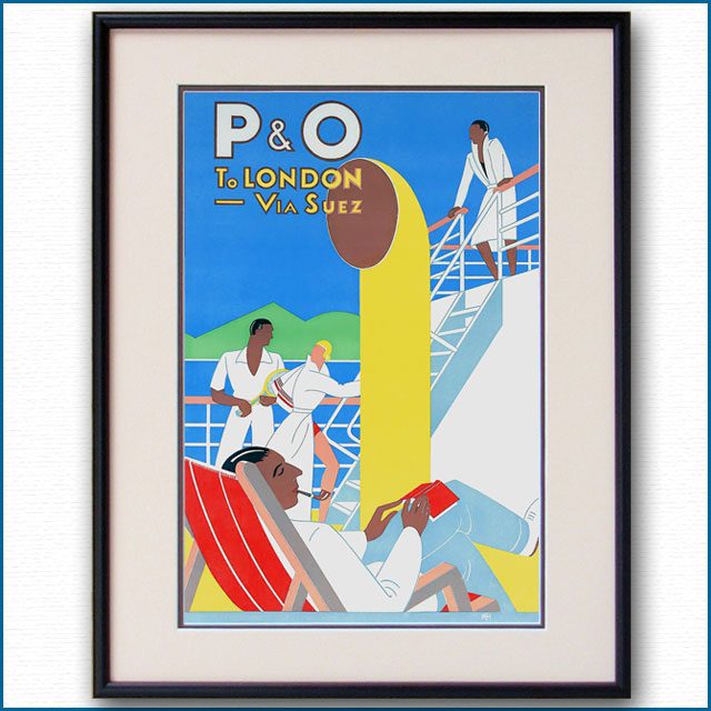 1937年 フランク・ヒンダー P&Oのポスター 2928LL