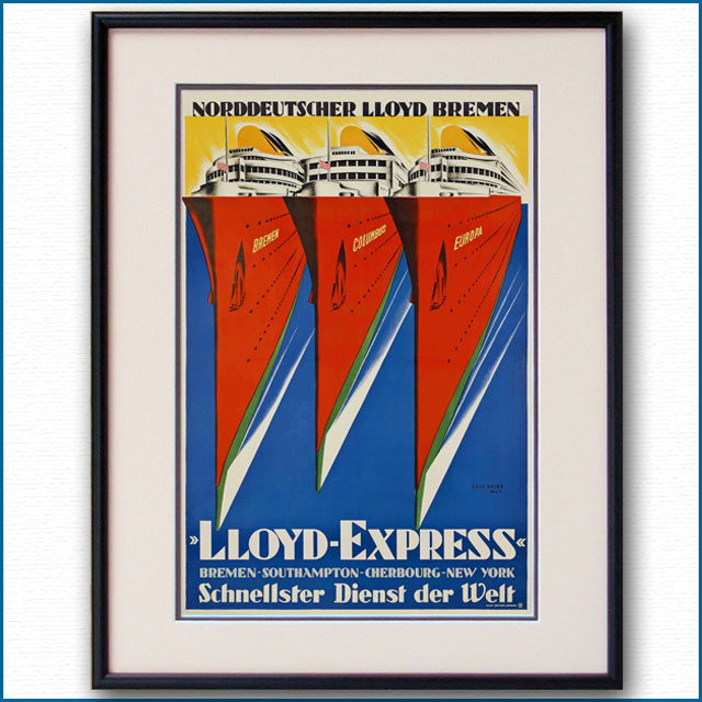 1932年 ロイス・ガイッグ 北ドイツロイドラインのポスター 3024LL
