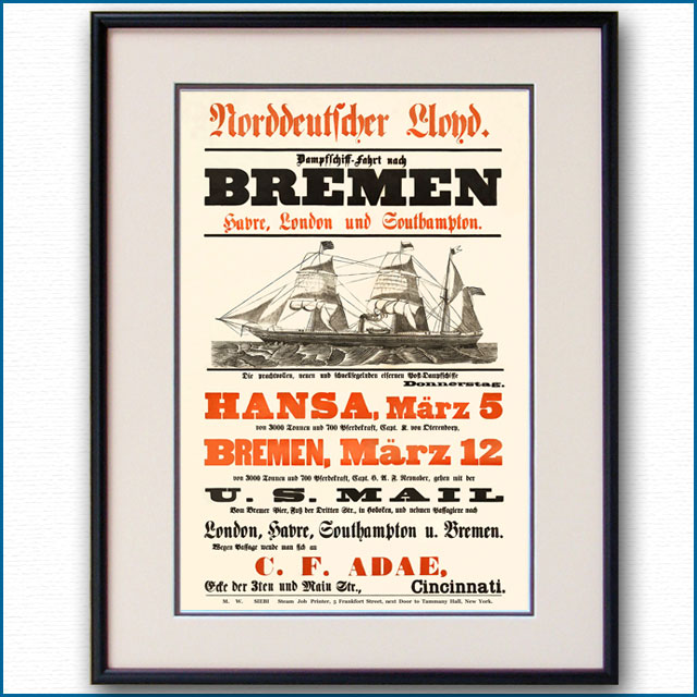 1869年 北ドイツロイドラインのポスター 3054LL