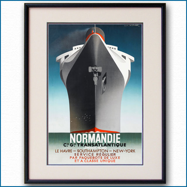 1935年 カッサンドル 客船ノルマンディー SERVICE REGULIER版 3215LL