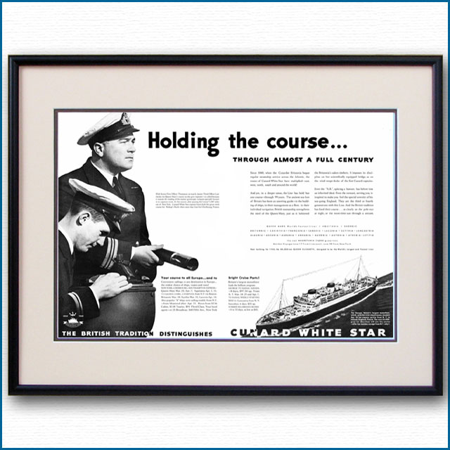 1939年 キュナードホワイトスター見開き雑誌広告 3370LL