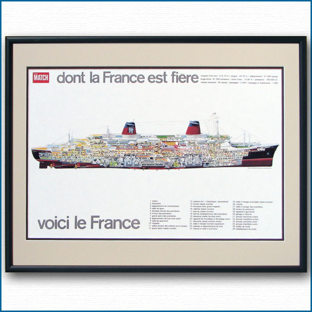 客船フランスの断面図 2122XL